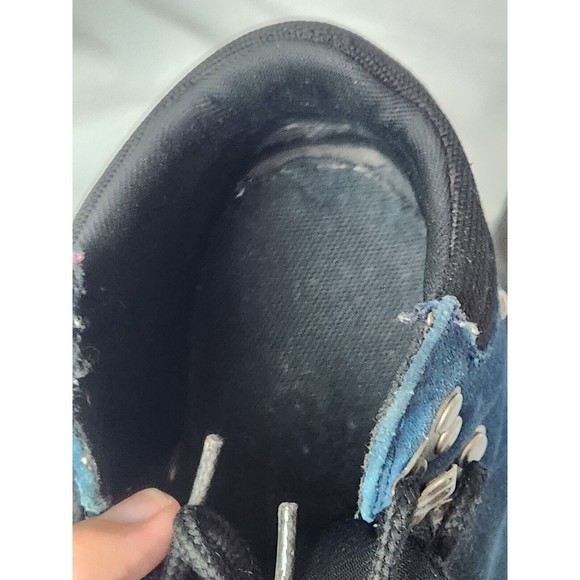 womens size 6.5 vintage y2k Bongo chunky platform shoe Emo Goth Blue Logo - Picture 12 of 13